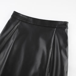 THE LUXE LEATHER HIGH-SLIT SKIRT